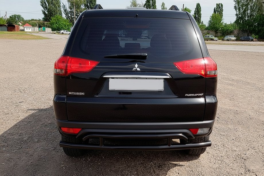Mitsubishi Pajero Sport 2008-2015 Hinterer Schutz AK002-2 Schwarz (2 Stk, Edelstahl) Foto 4