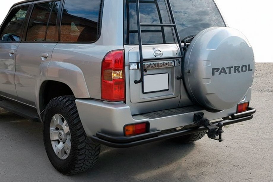Nissan Patrol Y61 1997-2011 Hinterer Überrollbügel AK005-3 Schwarz (Edelstahl) Image