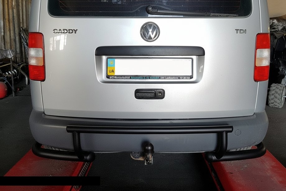 Volkswagen Caddy 2010-2015 Hinterer Überrollbügel AK003-3 Schwarz (2 Stk., Edelstahl) Image