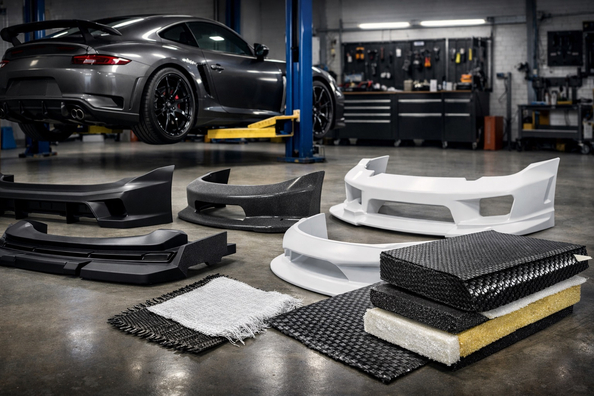 Bodykit, Schweller, Spoiler: Welches Material wählen (ABS vs PP vs FRP vs Carbon) und Risse vermeiden