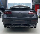 Mercedes E-class coupe C238 2016-2024 Heckdiffusor Black mit Chrome Endrohren (Design AMG63) Foto 4