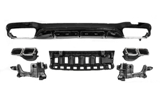Mercedes E-class W213 2016-2023 Heckdiffusor mit Endrohren E63-Design Schwarz (für AMG/AMG-Line 2016-2020) Foto 1