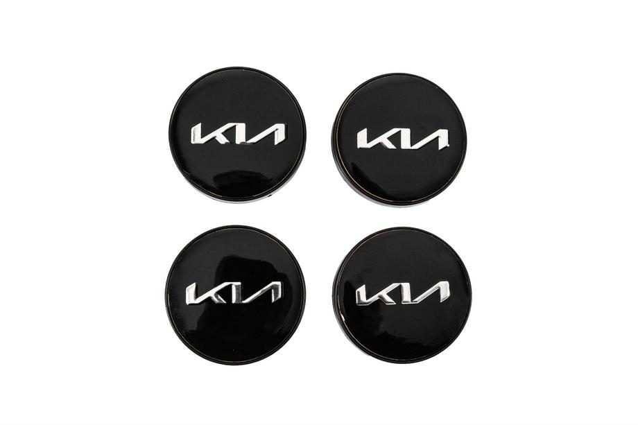 KIA Felgendeckel 60/56 mm (Schwarz/Chrom, 4 Stk.) Foto 1