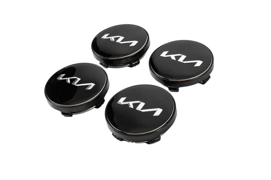KIA Felgendeckel 60/56 mm (Schwarz/Chrom, 4 Stk.) Foto 2