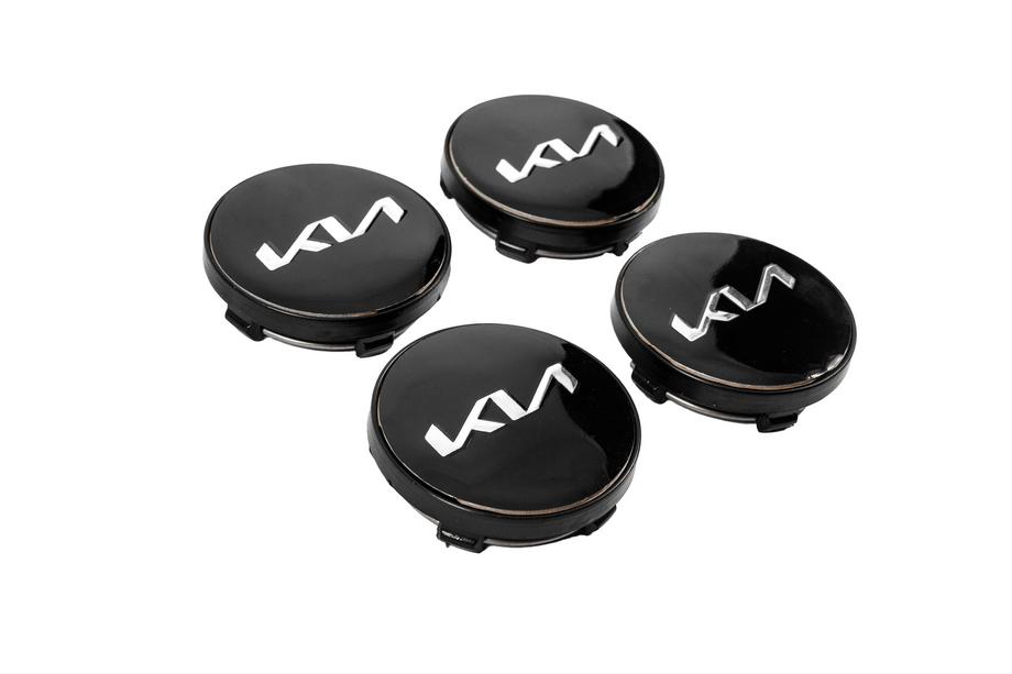 KIA Felgendeckel 60/56 mm (Schwarz/Chrom, 4 Stk.) Foto 3