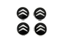Citroen Felgendeckel 60/56 mm (Schwarz/Chrom, 4 Stk.) Foto 1
