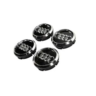 Nabenkappen für Felgen 60/58 mm (Schwarz/Chrom, 4 Stk.) Foto 2