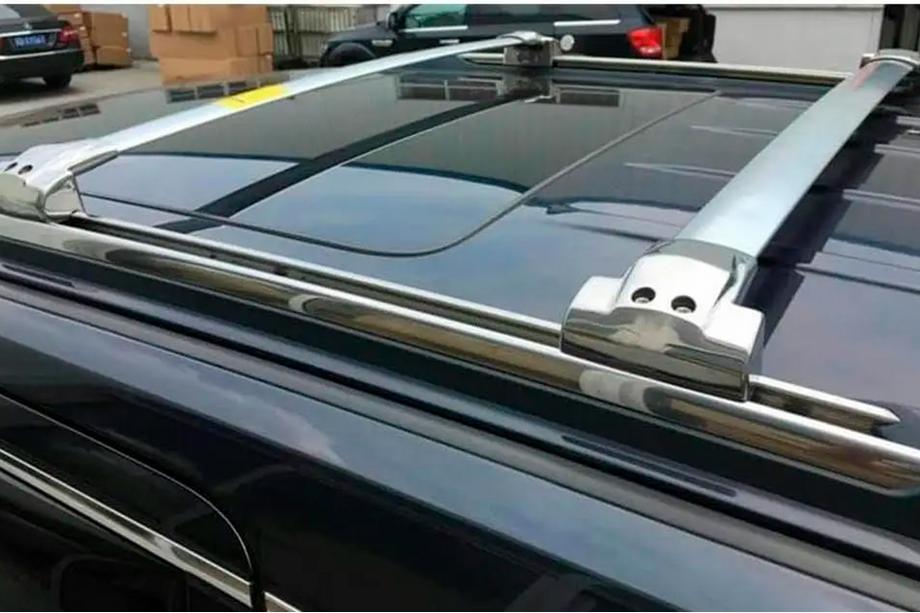 Toyota Land Cruiser 200 2007-2021 Dachträger-Querträger für integrierte Dachreling OEM (2 Stk.) Grau Foto 8