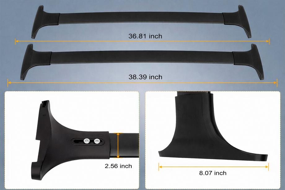 Ford Ecosport 2013-2022 Dachträger Quertraversen für integrierte Reling OEM (2 Stk.) Grau Foto 7