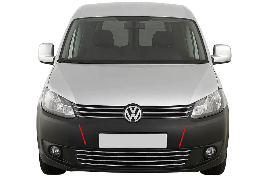 Volkswagen Caddy 2010-2015 Einteiliger Edelstahl-Kühlergrill für Stoßstange Image