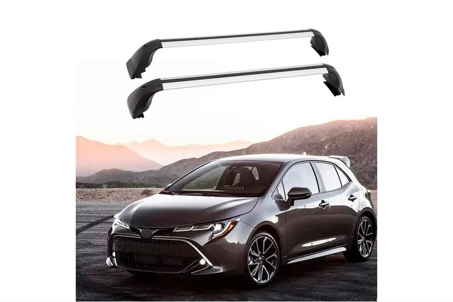 Toyota Corolla 2019- Dachträger-Querträger für integrierte Dachreling OEM (HB, 2 Stk.) Schwarz Foto 1