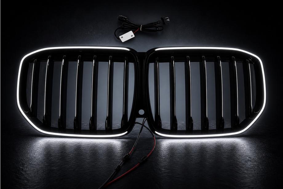 BMW X7 G07 2019- Nierengrills 1 Bar LED (2019-2022, Schwarz Hochglanz) Foto 6