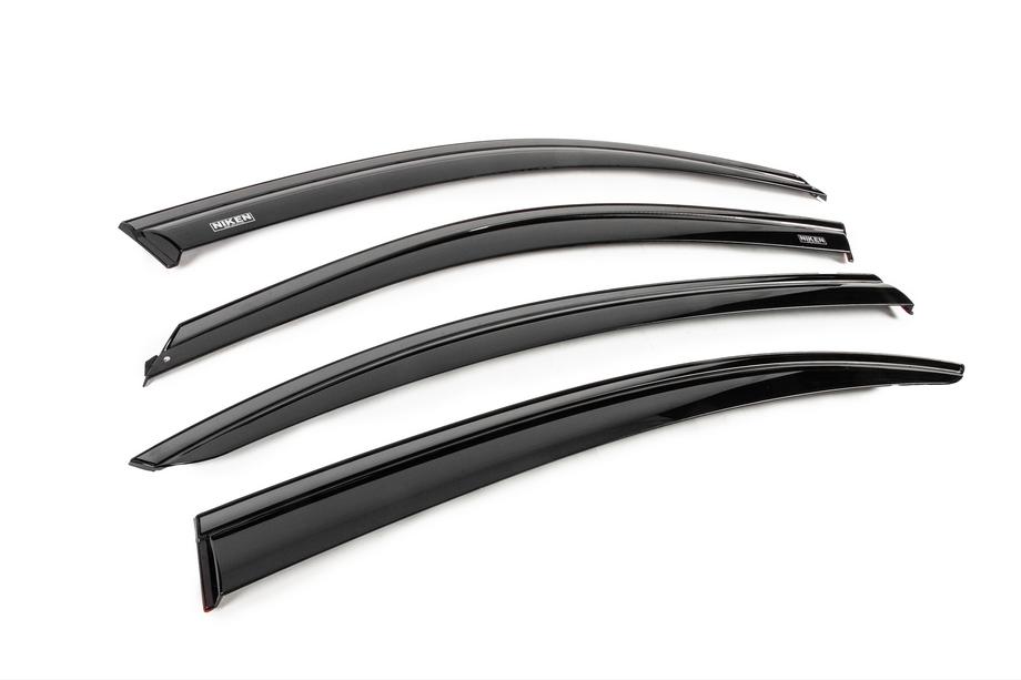 BMW 3 Series F30/F31 2012-2019 Windabweiser mit schwarzer Zierleiste Niken Luxury (4 Stk.) Foto 3