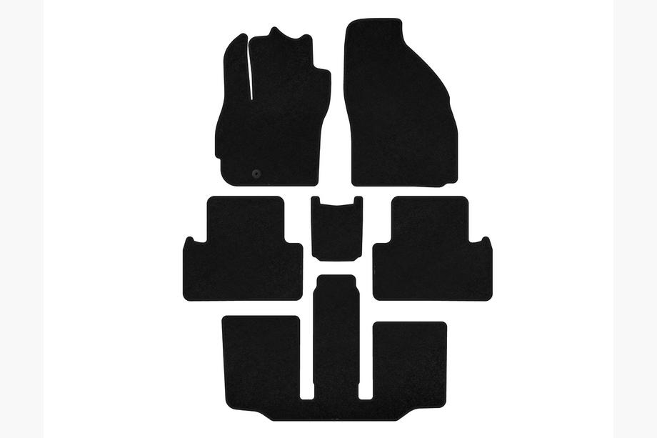 Mazda 5 2005-2009 Textil Fußmatten Deluxe (3 Reihen, 7-Sitzer, schwarz) Image