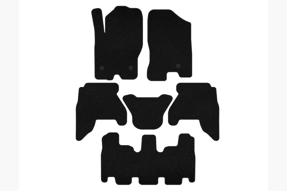 Nissan Pathfinder R51 2005-2014 Deluxe V1 Textil-Fußmatten (3 Reihen, Schwarz, 2010-2014) Foto 1