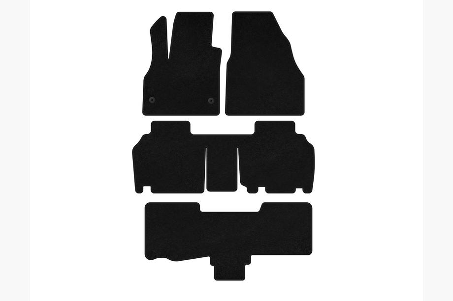 Renault Kangoo 2008–2020 Textil-Fußmatten Deluxe (3-reihig, 5-türig/7-sitzig, schwarz) Image