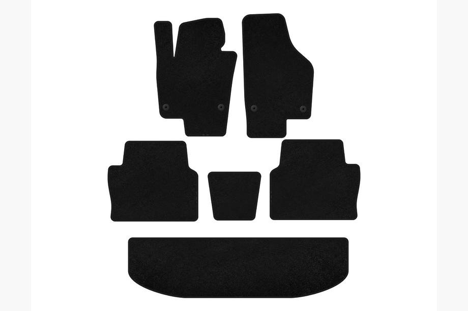 Seat Alhambra 2010- Textil Fußmatten Deluxe (3 Reihen, Schwarz) Image