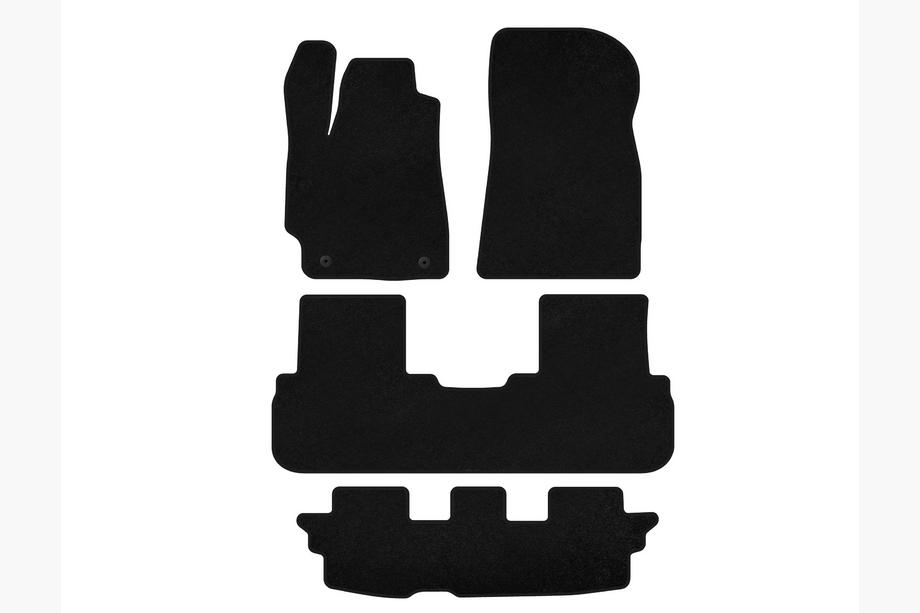 Toyota Highlander 2008-2013 Textil Fußmatten Deluxe (3 Reihen, Schwarz) Image