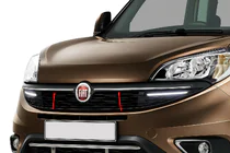 Fiat Doblo II 2010-2022 Kühlergrill Blenden (2015↗, 2 Stk., Edelstahl) Foto 1