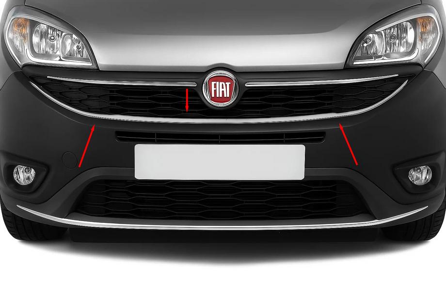 Fiat Doblo II 2010-2022 Zierleiste um den unteren Kühlergrill (2015↗, Edelstahl) Image