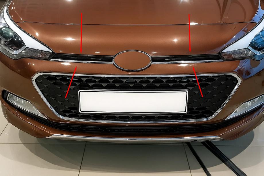 Hyundai I-20 2014-2020 Grill Abdeckungen 2014-2018 (2 Stk, Edelstahl) Image