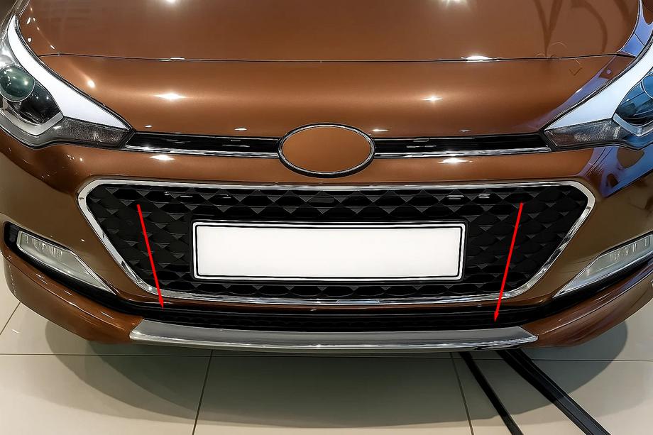 Hyundai I-20 2014-2020 Zierleiste für Frontstoßstangengitter 2014-2018 (Edelstahl) Image