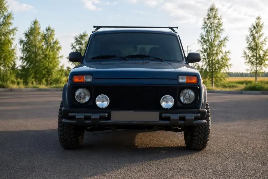 Lada Niva und Urban 1977- Frontschutzbügel ST015 Black (Edelstahl) Image