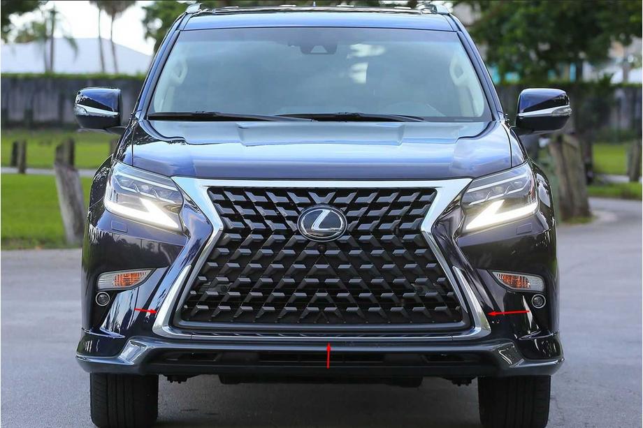 Lexus GX460 2009-2023 Chrom-Schutzblenden für vorderen Stoßfänger (2013-2023, 3-tlg.) Image