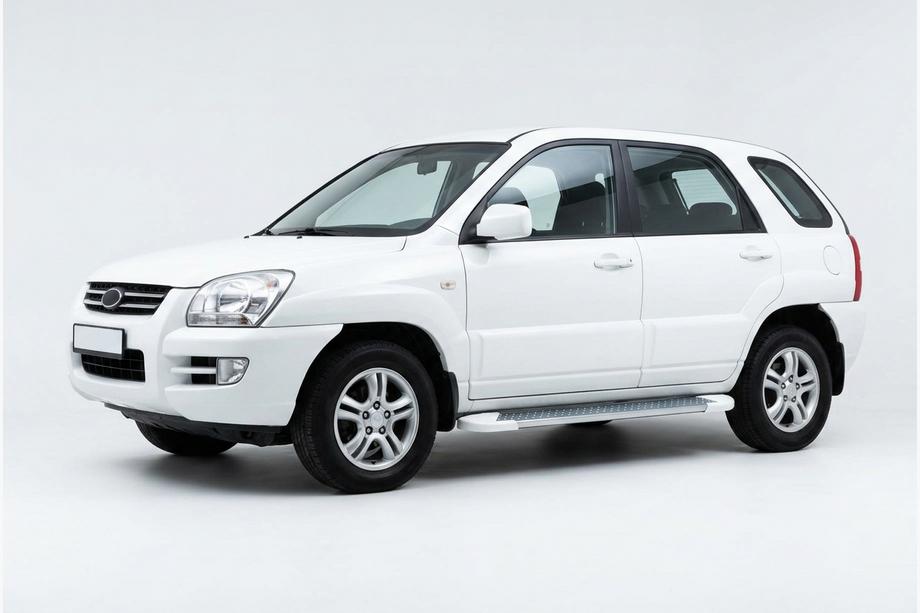 Kia Sportage 2004-2010 Seitenschweller Allmond White (2 Stk., Aluminium) Image