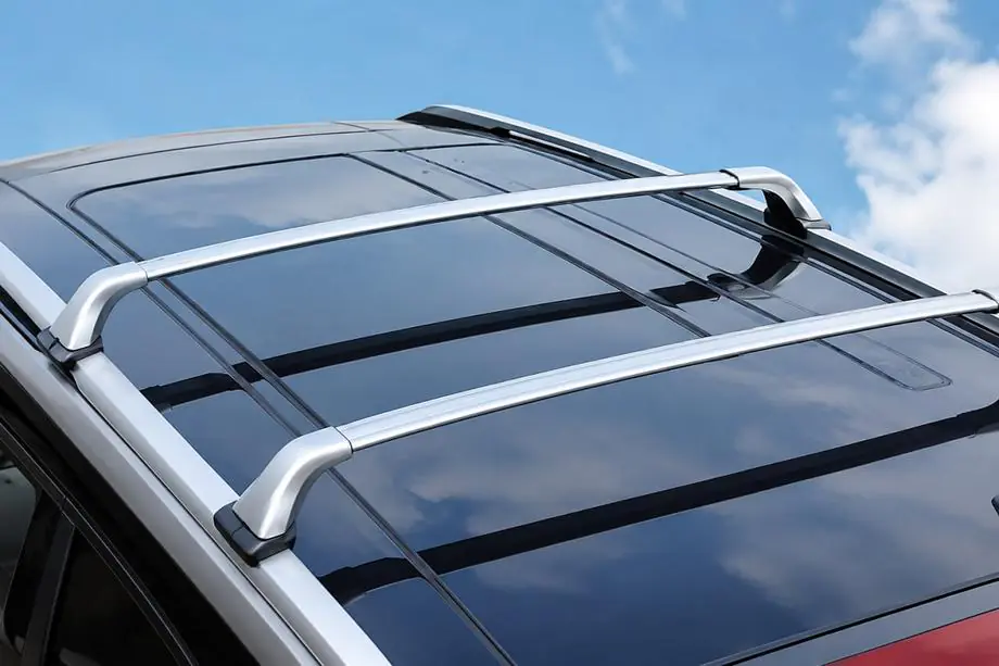 Toyota Highlander 2013-2019 Dachträger Querträger grau für OEM Dachreling (abschließbar, Aluminium) Foto 1