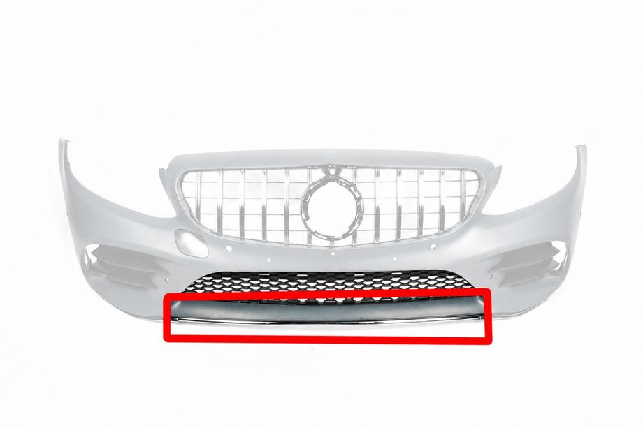 Mercedes C-class W205 2014-2021 Chromleiste für Stoßfänger (AMG Line 2018-2021) Image