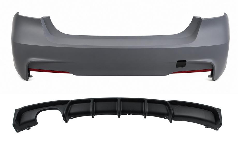 BMW 3 Series F30/F31 2012-2019 Heckstoßstange mit Diffusor für einseitige Doppelendrohre M-Sport (für F30) Image