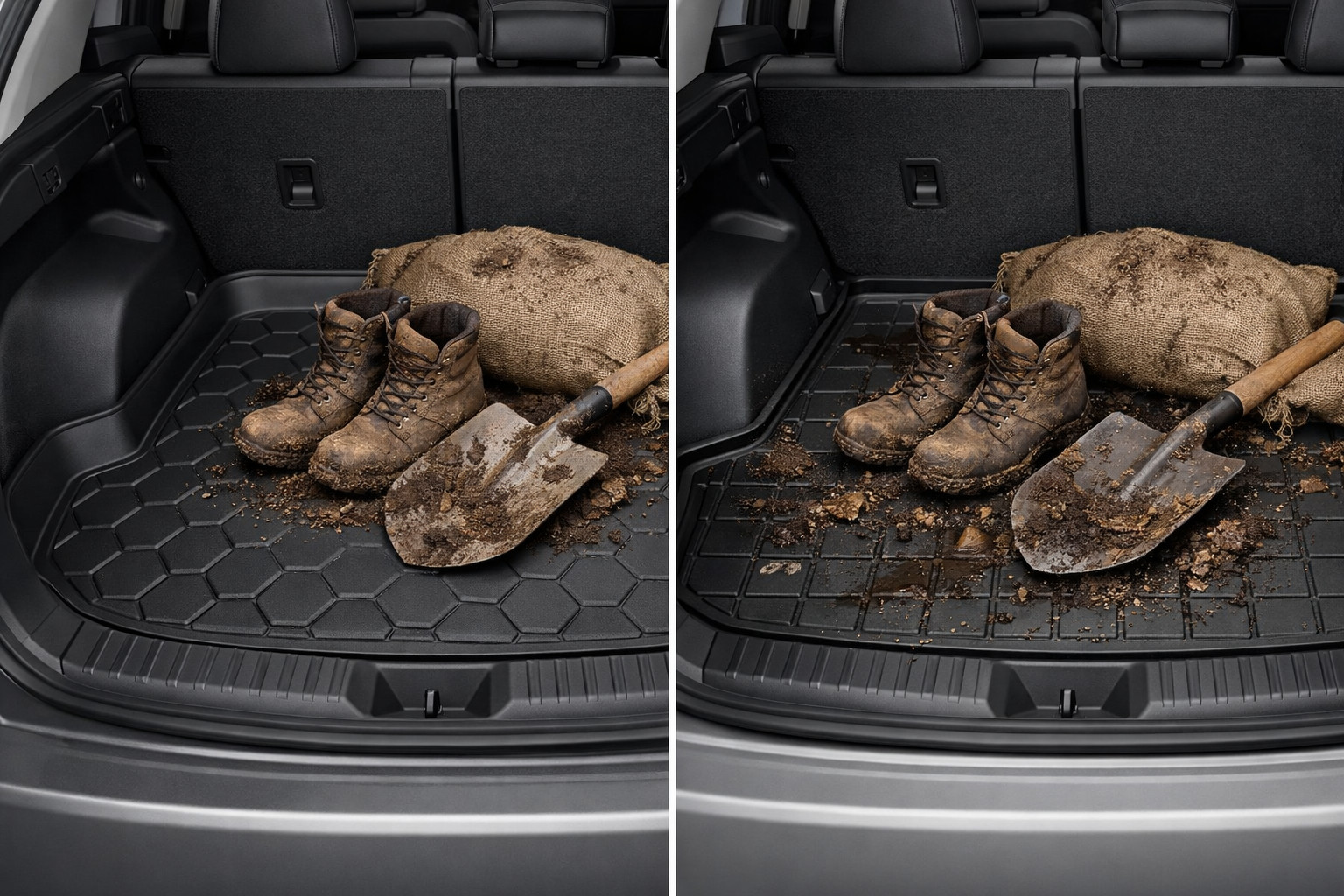 3D-Kofferraummatte oder Gummimatte: Was für Schmutztransport?