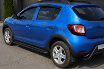 Dacia Sandero 2013-2020 Seitliche Trittbretter KB001 (Edelstahl) Black Foto 1