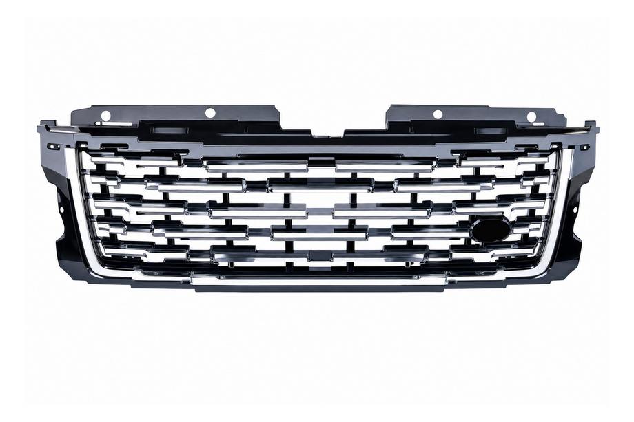 Range Rover IV L405 2013-2021 Schwarzer Kühlergrill mit silbernen Zierleisten (Facelift 2018→2023) Foto 1