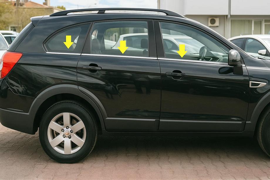 Chevrolet Captiva 2006-2019 Fensterunterkante Zierleisten Edelstahl (6 Stk) Image