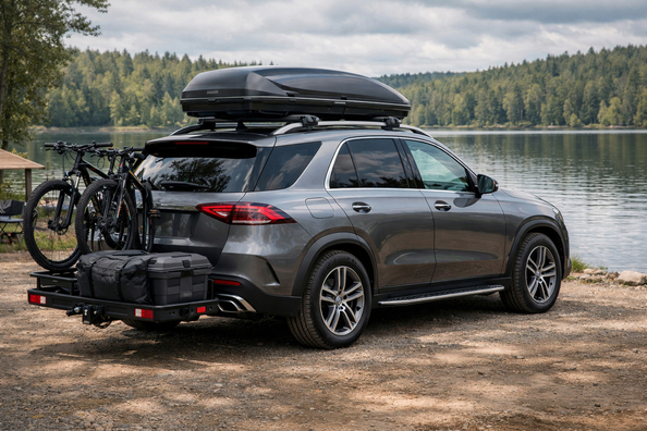 Was passt an den Mercedes GLE W167 für Familienfahrten und Dachgepäck Foto 1