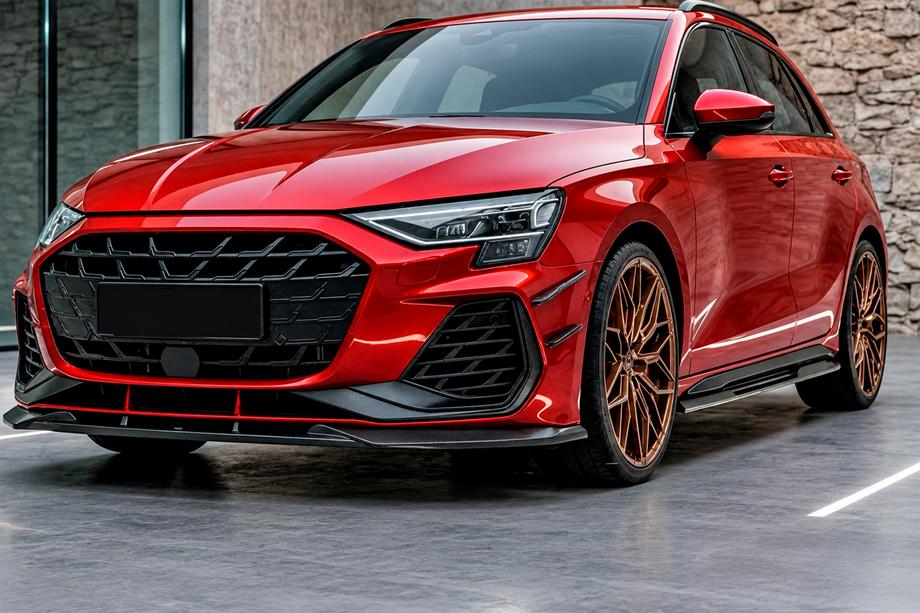 Audi A3 2020- Frontlip für Stoßstange Lip DPT V1 (für RS3, 2024+, Schwarz Hochglanz) Image