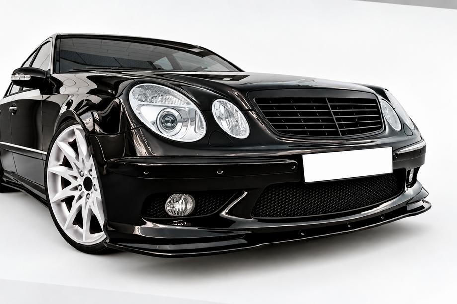 Mercedes E-class W211 2002-2009 DPT Frontlippe (für AMG, 2002-2006, Schwarz Hochglanz) Image