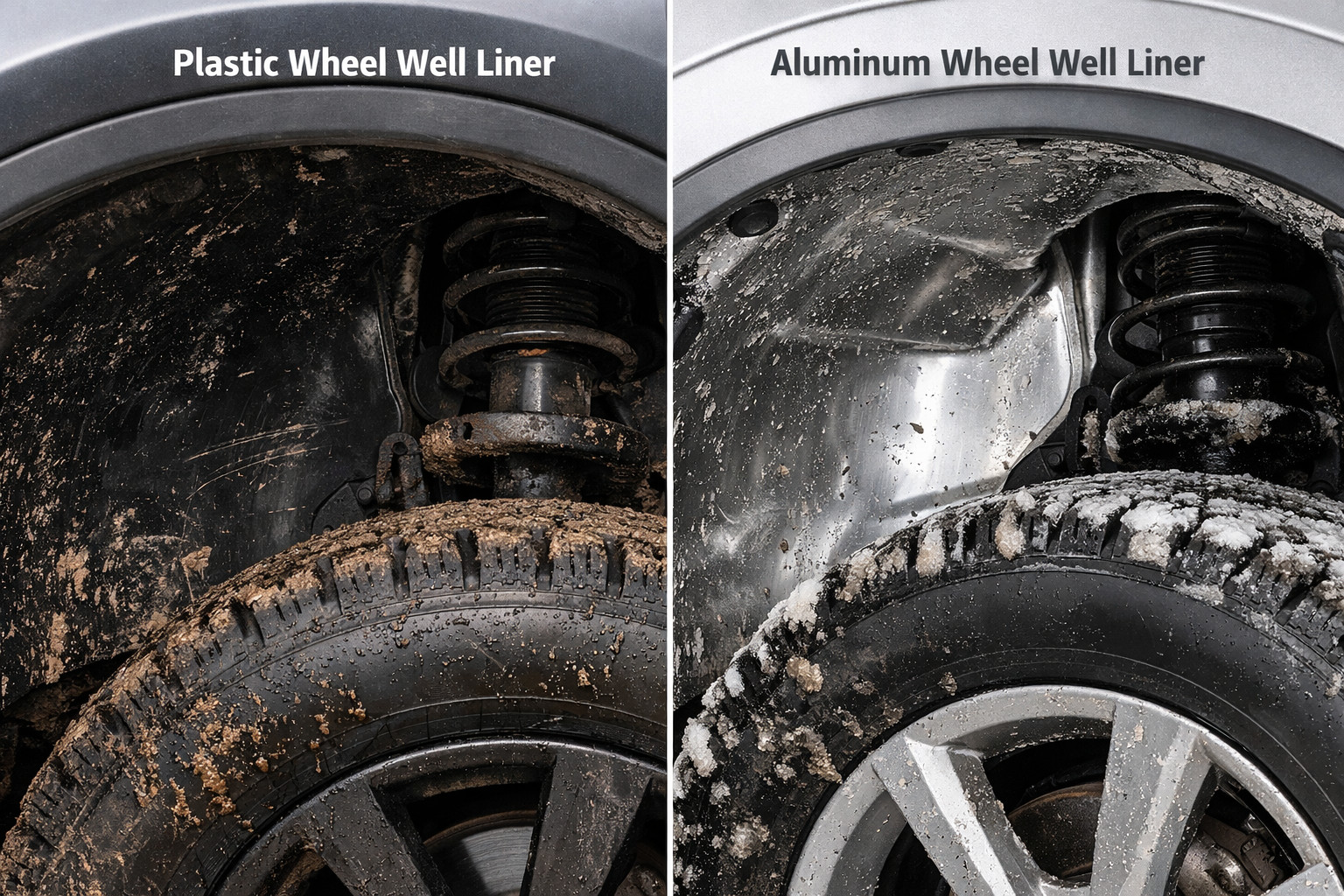 Kunststoff- oder Aluminium-Radhausschalen: Was hält Alltagsstraßen besser aus?