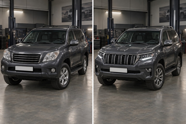 Toyota Land Cruiser Prado 150 im 2017+-Facelift-Stil: Kits und was zu tauschen ist