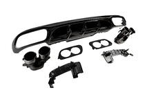 Mercedes E-class W213 2016-2023 Heckdiffusor mit Auspuffendrohren E53-Design Black (für Base) Foto 3