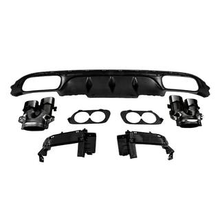 Heckdiffusor mit Auspuffendrohren E53-Design Black (für Base) Mercedes E-class W213 2016-2023 Foto 4
