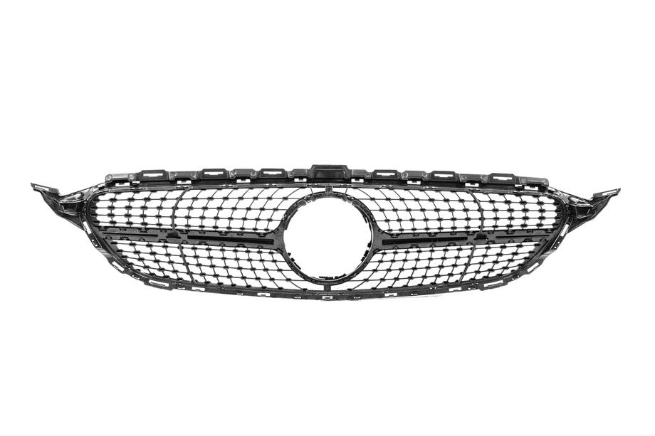 Mercedes C-class W205 2014-2021 Frontgrill Diamond Black (für Avantgarde/AMG-Line/C43 AMG) 2014-2018, mit Kamera Foto 5