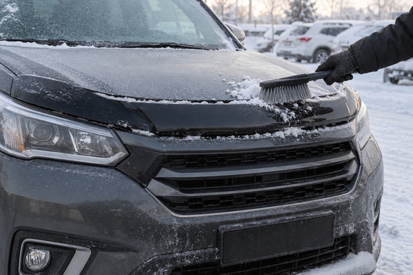 Motorhauben-Deflektor im Winter: Eis darunter, Salz und Hochdruckwäsche – abnehmen? Foto 2