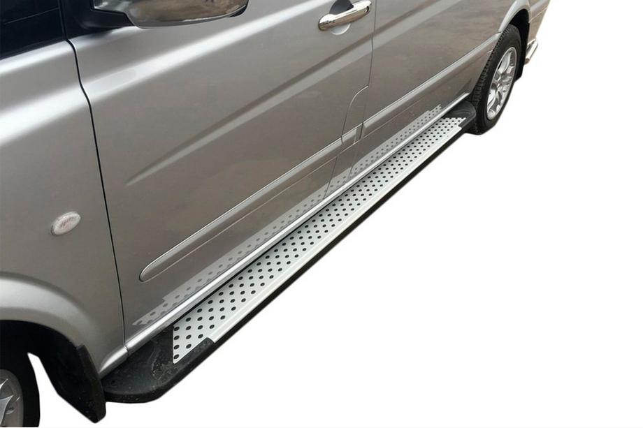 Mercedes Vito/V-class W447 2014- Trittbretter Allmond Grey (2 Stk., Aluminium) Image