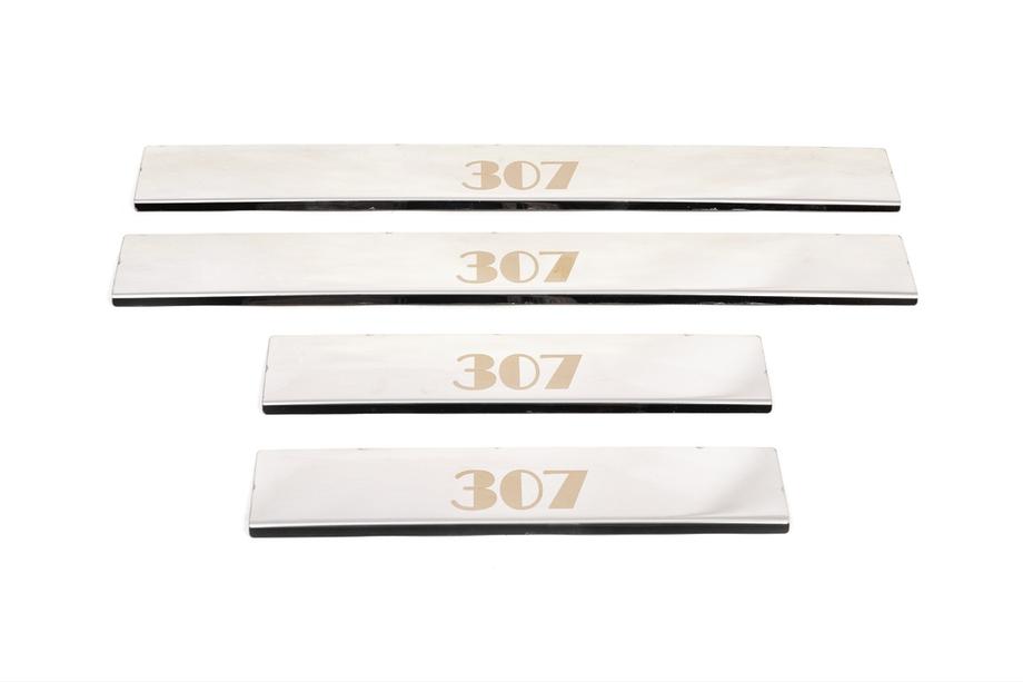 Peugeot 307 2001-2008 Einstiegsleisten Carmos V1 (4 Stk, Edelstahl) Image