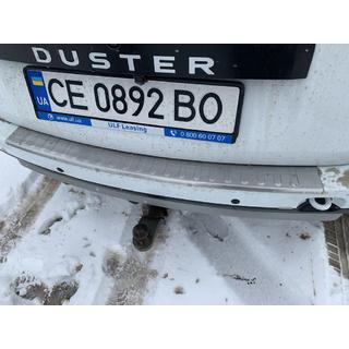 Heckstoßstangenabdeckung Carmos V1 mit Kante (Edelstahl) Dacia Duster 2008-2018 Foto 2