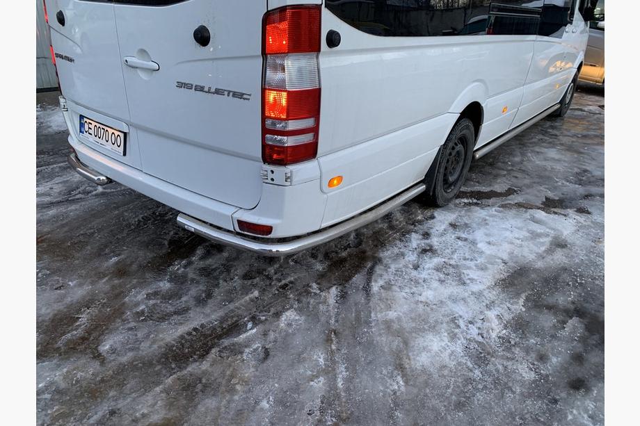 Mercedes Sprinter W906 2006–2018 Seitliche Rohre hinter dem Hinterrad, eckig (2 Stk, Edelstahl) ExtraLang Foto 9