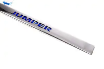 Citroen Jumper 2007-2025 Chromleiste über dem Kennzeichen mit LED-Blau (Edelstahl) Foto 3